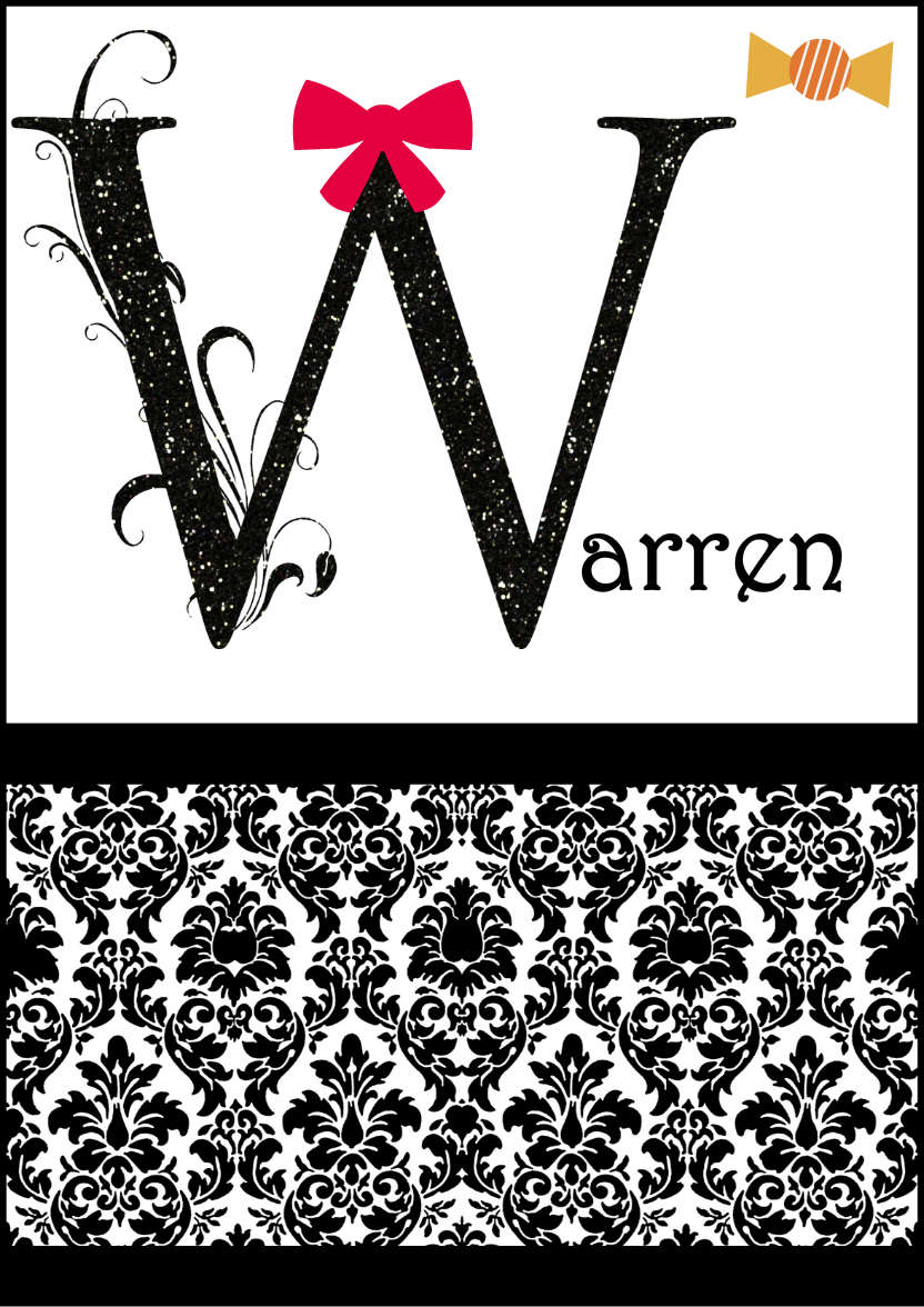 Damask Monogram Letter W Card - card made with Crafty Bob's Card Creator