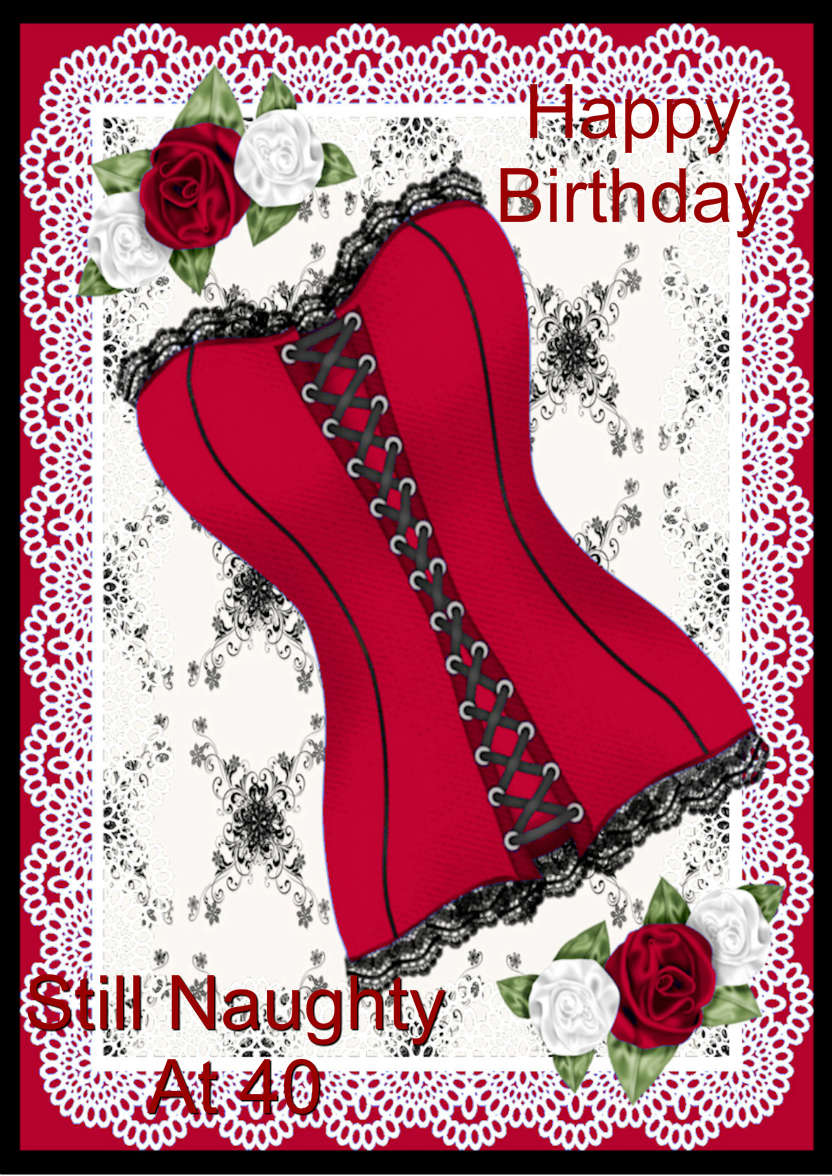 Red Hot Corset - card made with Crafty Bob's Card Creator