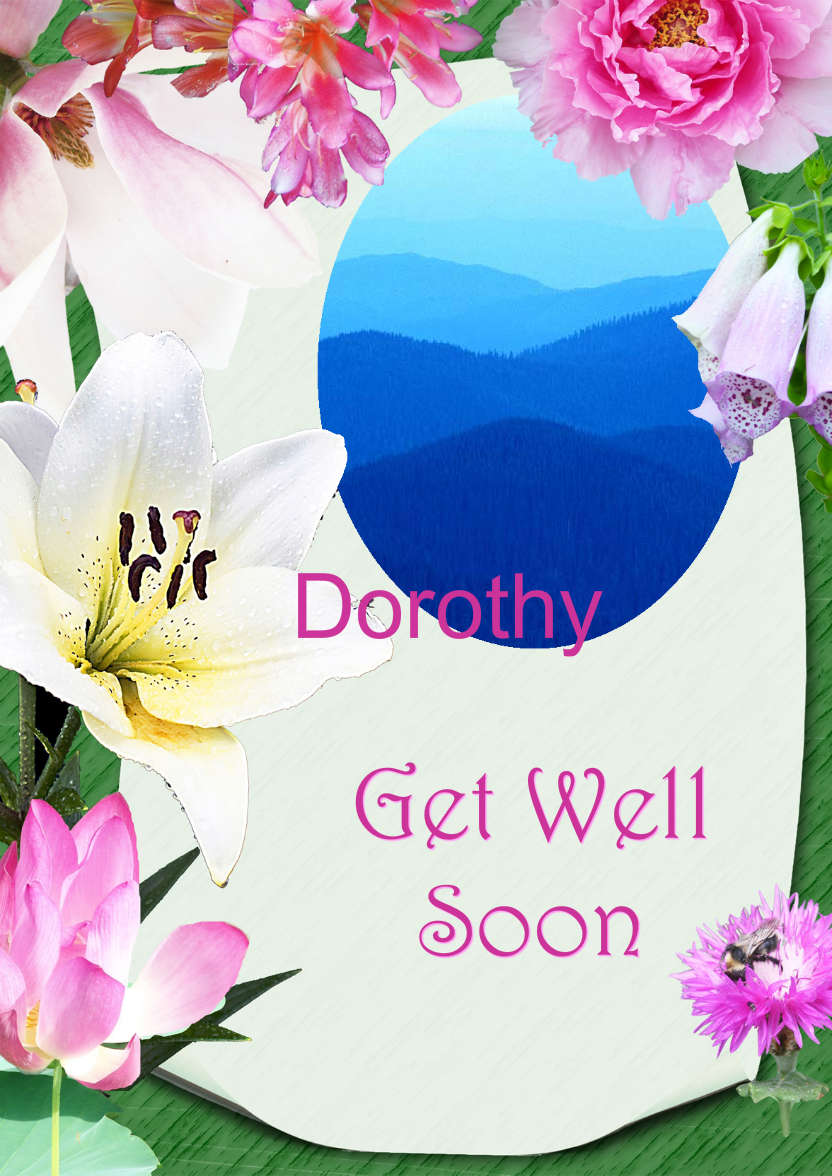 Floral Frame Get Well Soon Photo Card - card made with Crafty Bob's Card Creator