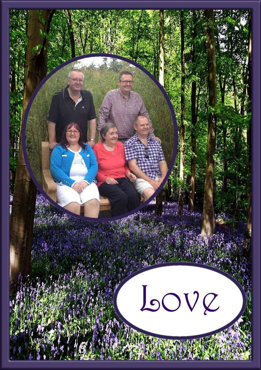 Blue Bluebelle Woods - card made with Crafty Bob's Card Creator