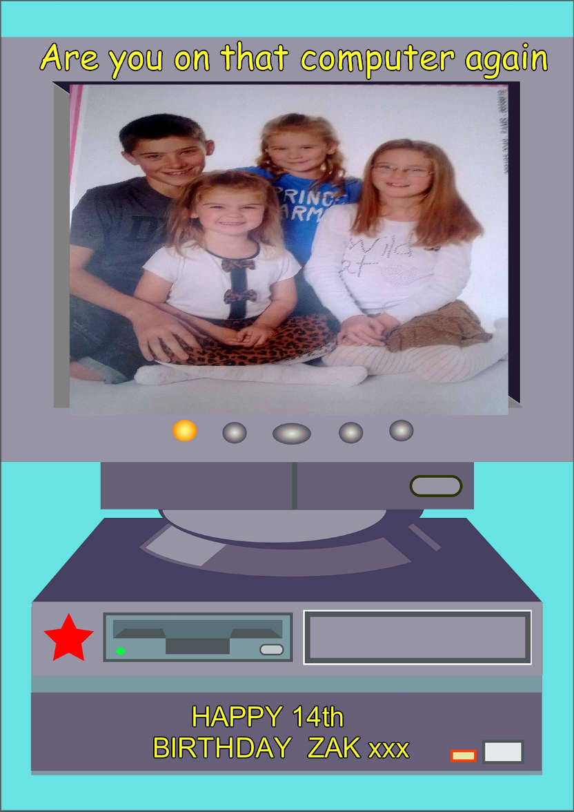 Computer Geek - card made with Crafty Bob's Card Creator