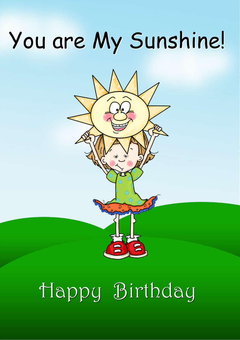 You Are My Sunshine Card Front - card made with Crafty Bob's Card Creator