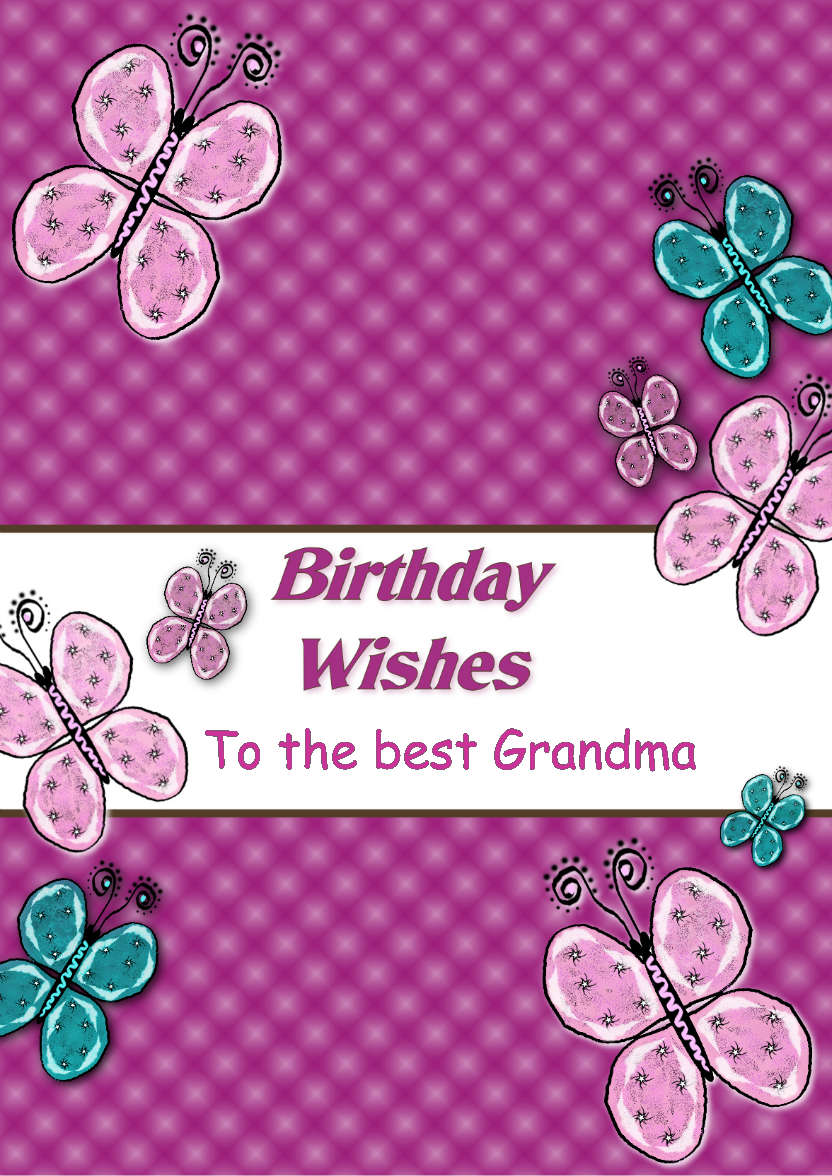 Beautiful Butterflies Birthday Card - card made with Crafty Bob's Card Creator
