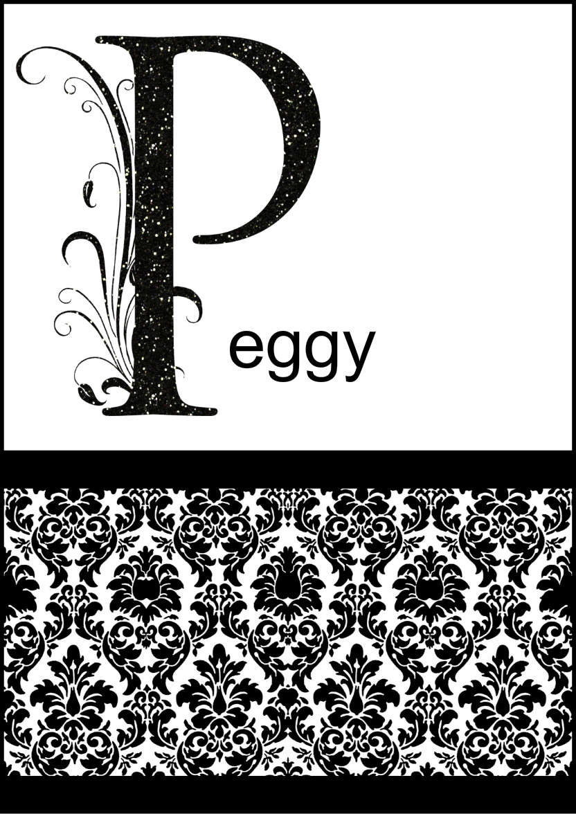 Damask Monogram Letter P Card - card made with Crafty Bob's Card Creator