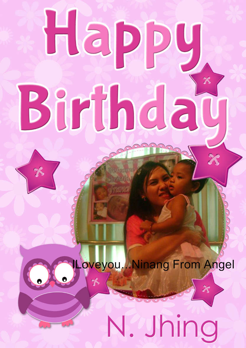 Happy Birthday Owl Photo Card - card made with Crafty Bob's Card Creator