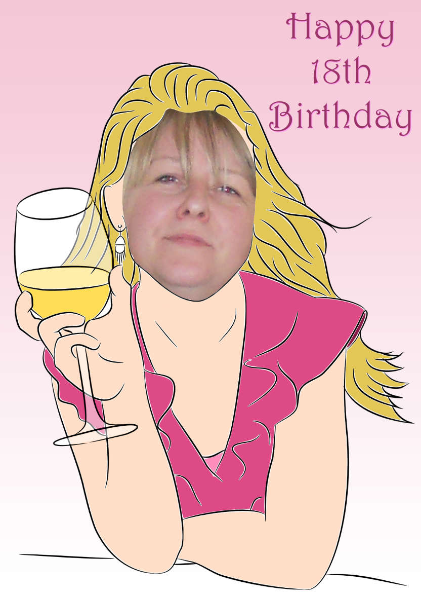 Cheers! Female Birthday Photo Card - card made with Crafty Bob's Card Creator