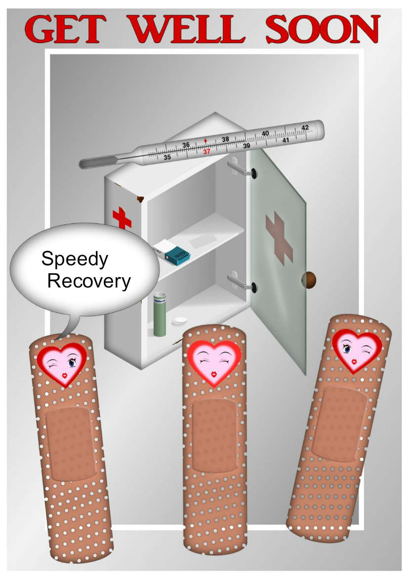 Bandaid -get Well - card made with Crafty Bob's Card Creator