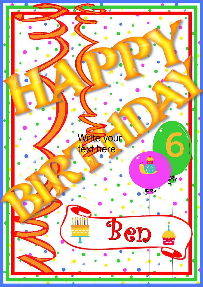 Happy Birthday Streamers - card made with Crafty Bob's Card Creator