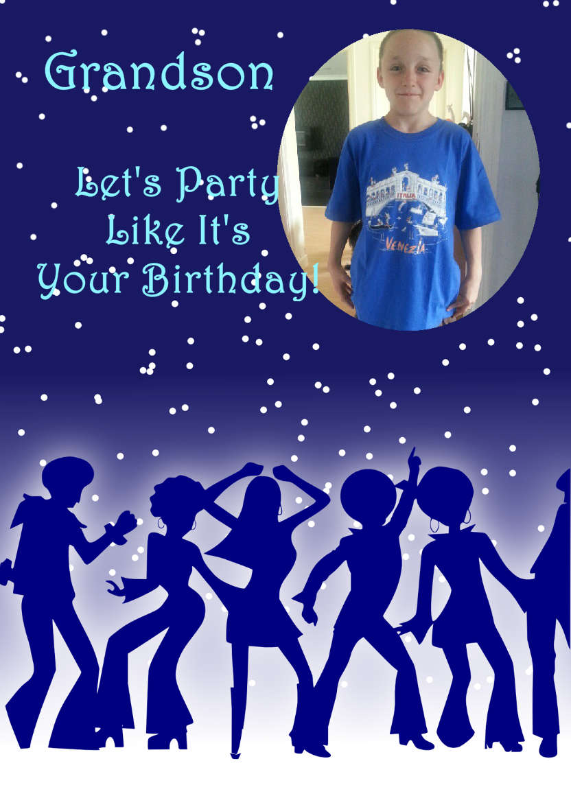 Party Time Aperture Photo Card - card made with Crafty Bob's Card Creator