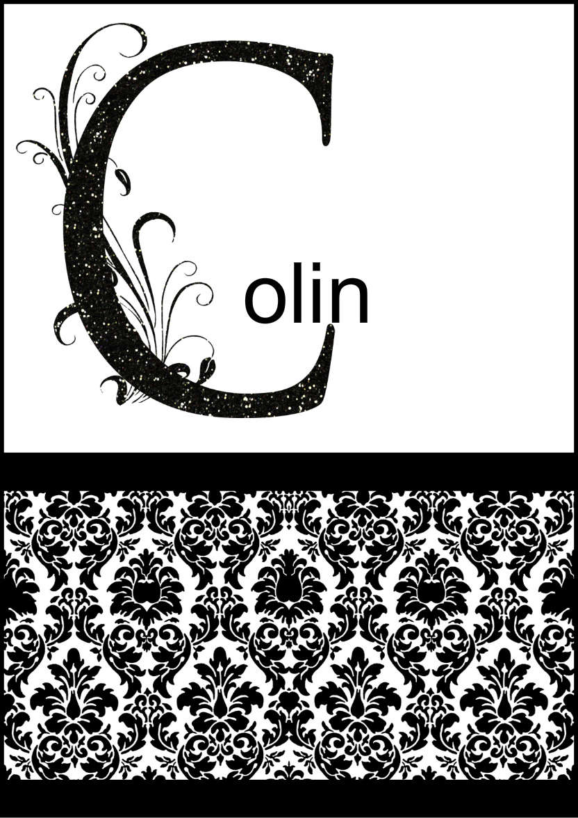 Damask Monogram Letter C Card - card made with Crafty Bob's Card Creator