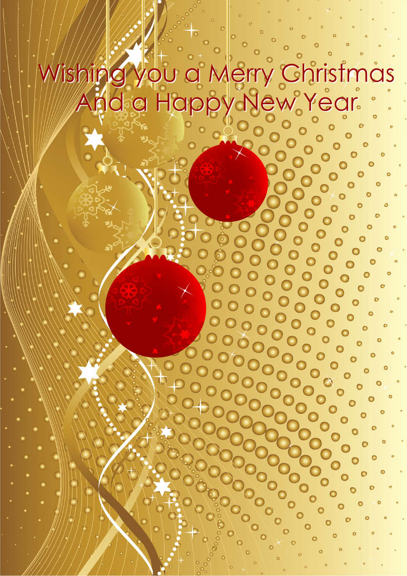 Golden Christmas Card Front - card made with Crafty Bob's Card Creator