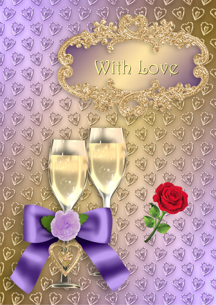 Champagne Romance - card made with Crafty Bob's Card Creator