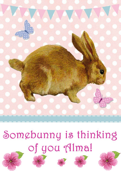 Somebunny is Thinking of You Personalised Card - card made with Crafty Bob's Card Creator