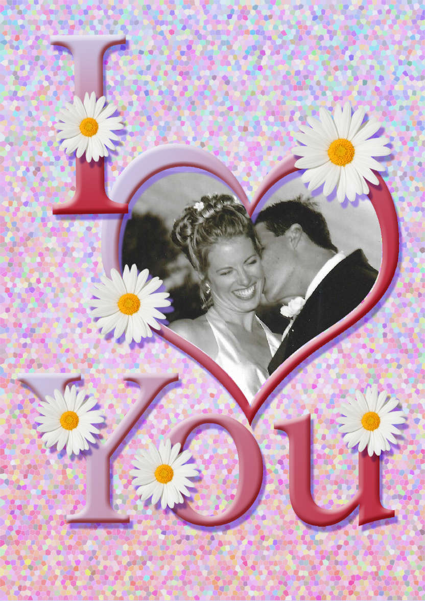 I Heart You - Daisies - card made with Crafty Bob's Card Creator