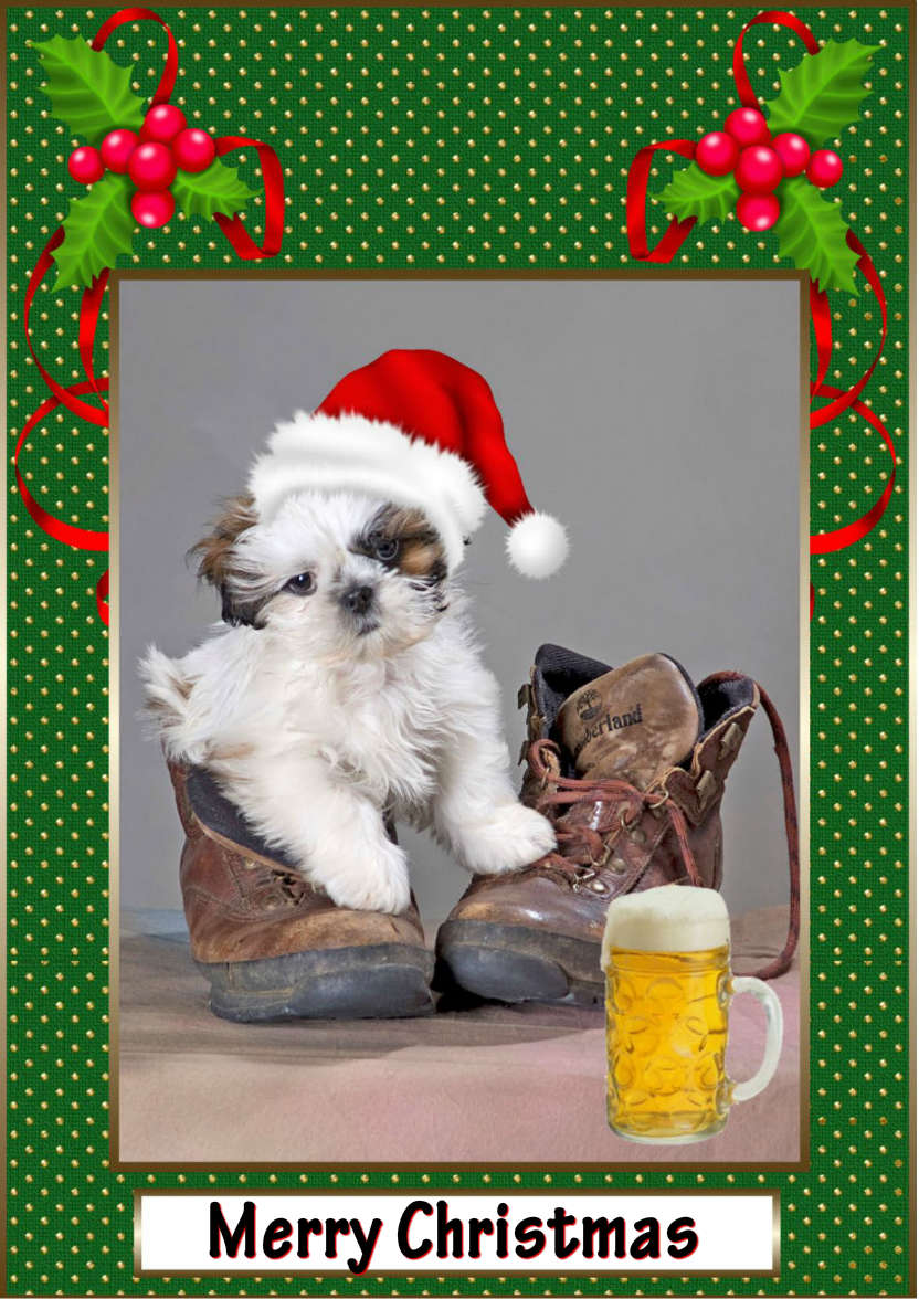 Pup in Boot - card made with Crafty Bob's Card Creator