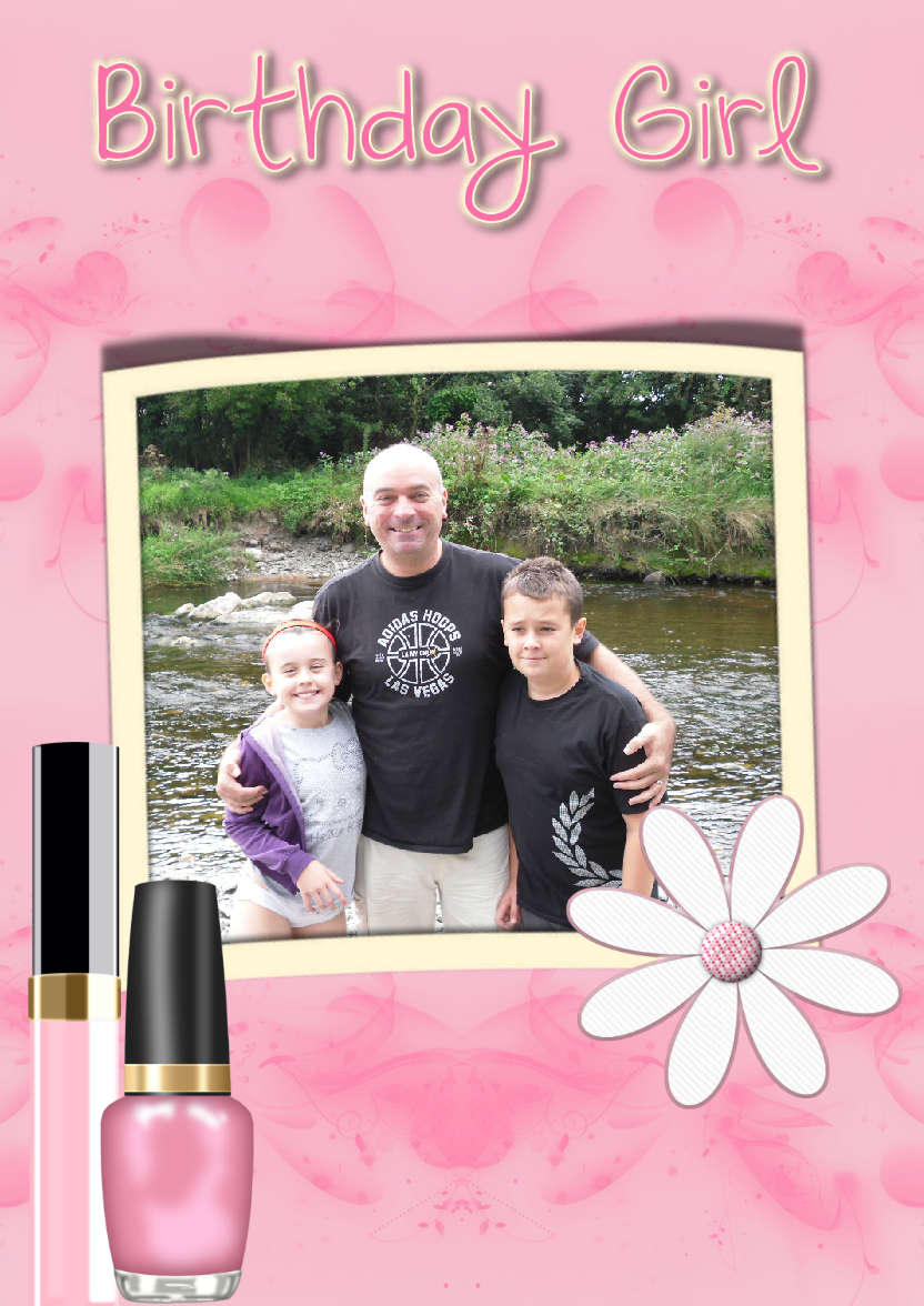 Birthday Girly Girl - card made with Crafty Bob's Card Creator