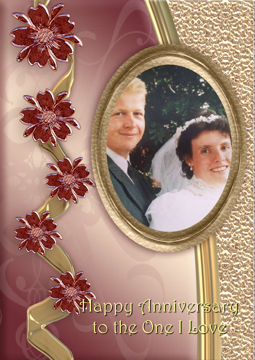 Glass Flowers Anniversary Card - card made with Crafty Bob's Card Creator