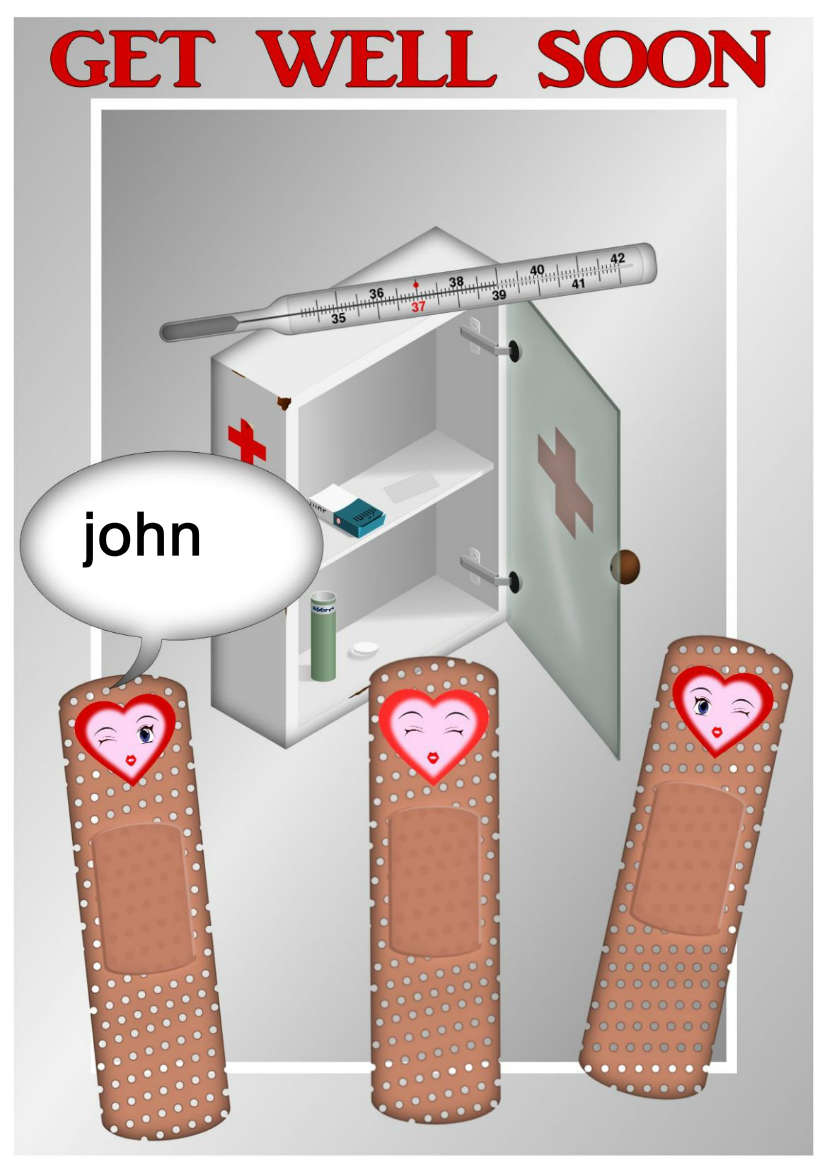 Bandaid -get Well - card made with Crafty Bob's Card Creator