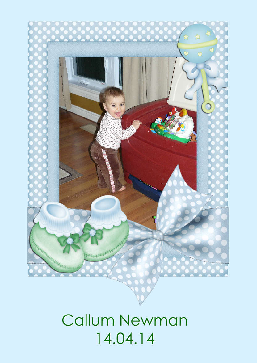 New Baby Boy Aperture Frame Card Front - card made with Crafty Bob's Card Creator
