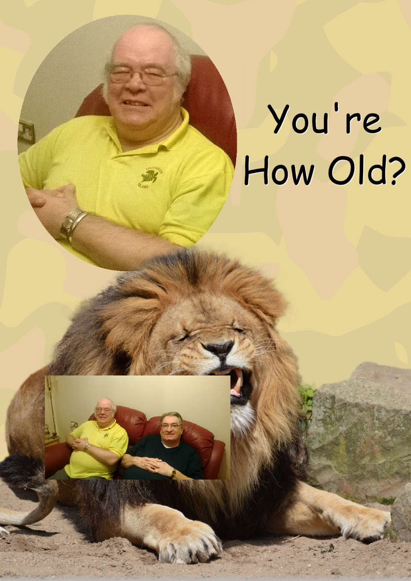 Laughing Lion Photo Card - card made with Crafty Bob's Card Creator