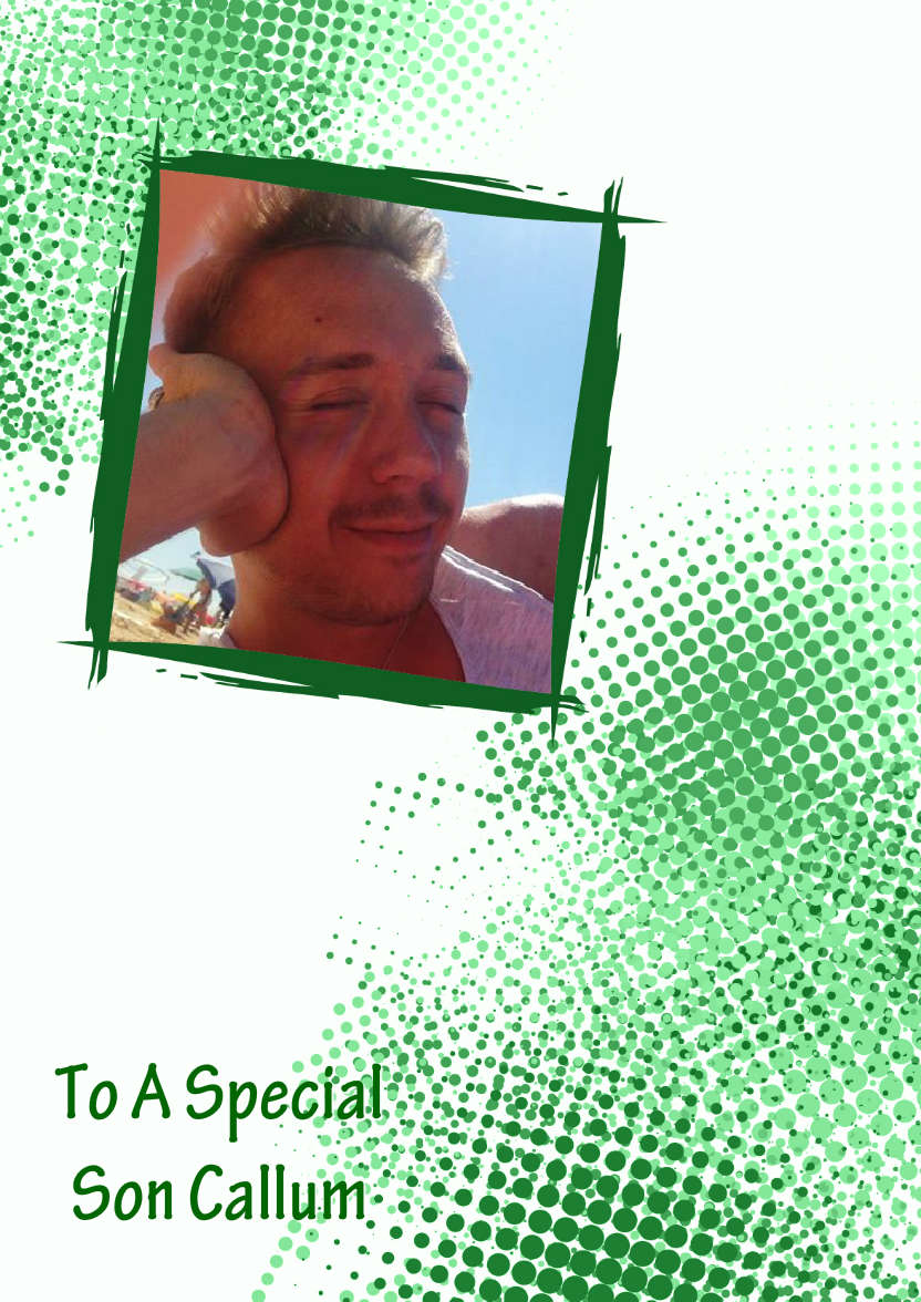 Grunge Frame Aperture Card Green - card made with Crafty Bob's Card Creator