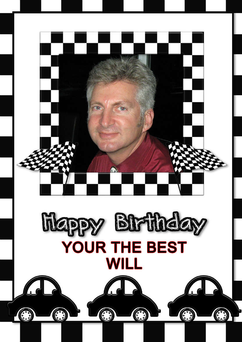 Racing Cars - card made with Crafty Bob's Card Creator