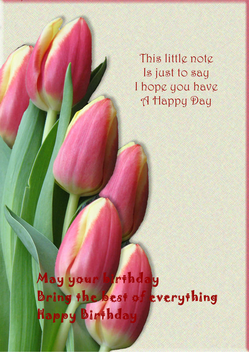 Pink Tulips - card made with Crafty Bob's Card Creator