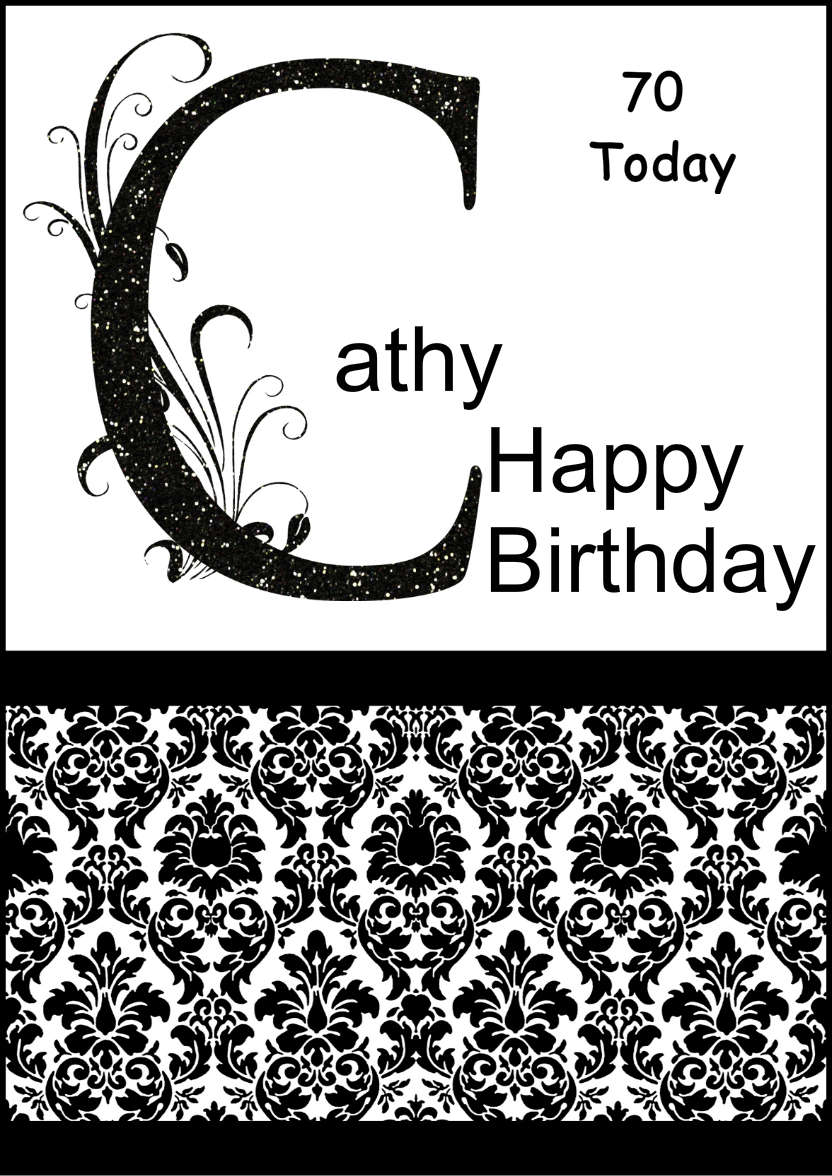Damask Monogram Letter C Card - card made with Crafty Bob's Card Creator