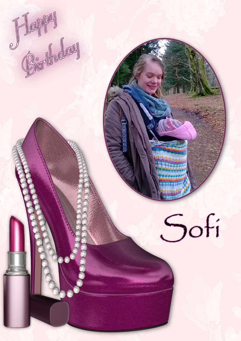 Magenta Shoe - Birthday Card - card made with Crafty Bob's Card Creator