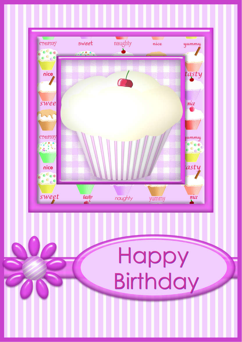 Cupcake - card made with Crafty Bob's Card Creator