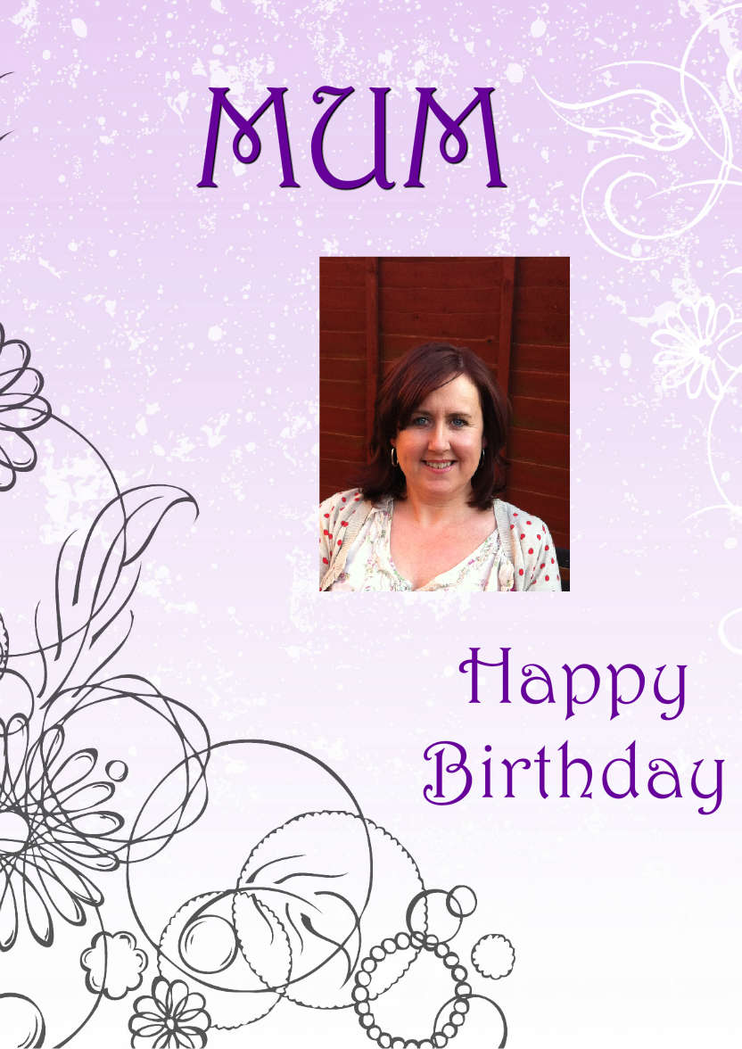 Purple Flourish Background - card made with Crafty Bob's Card Creator
