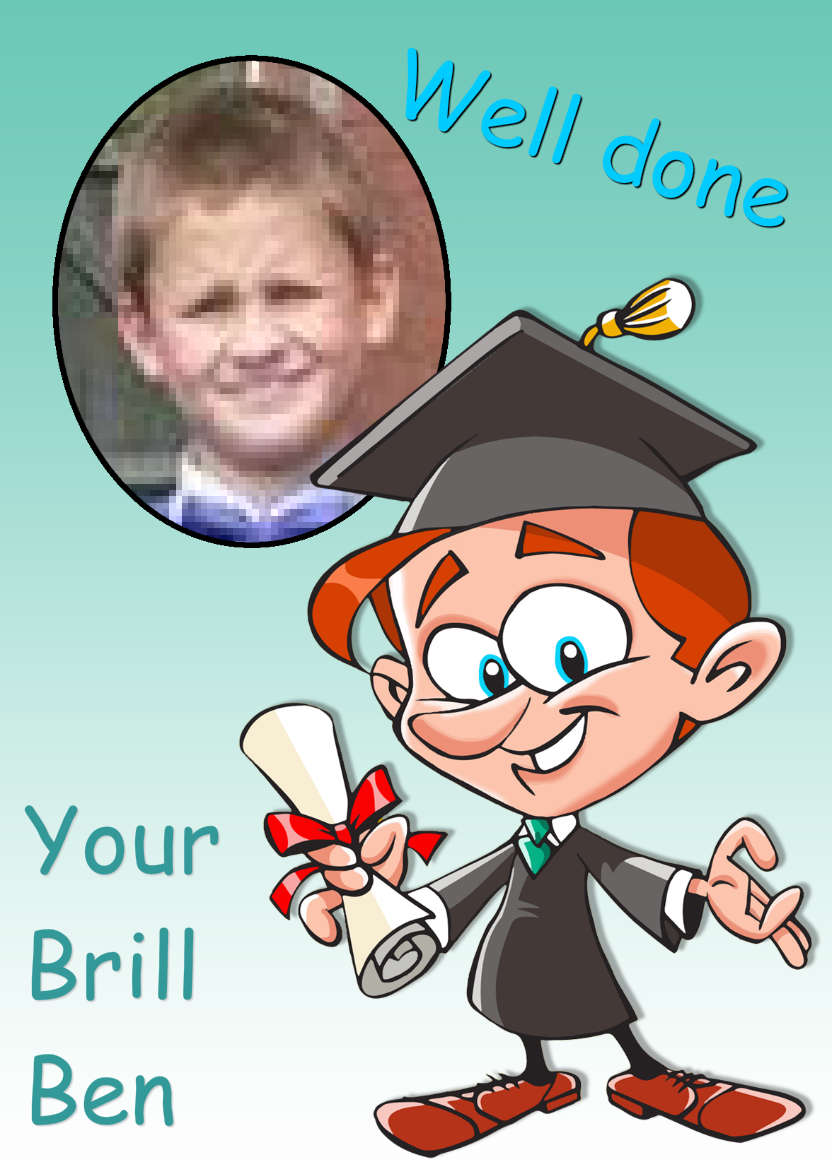 Congratulations Graduation Card Male - card made with Crafty Bob's Card Creator