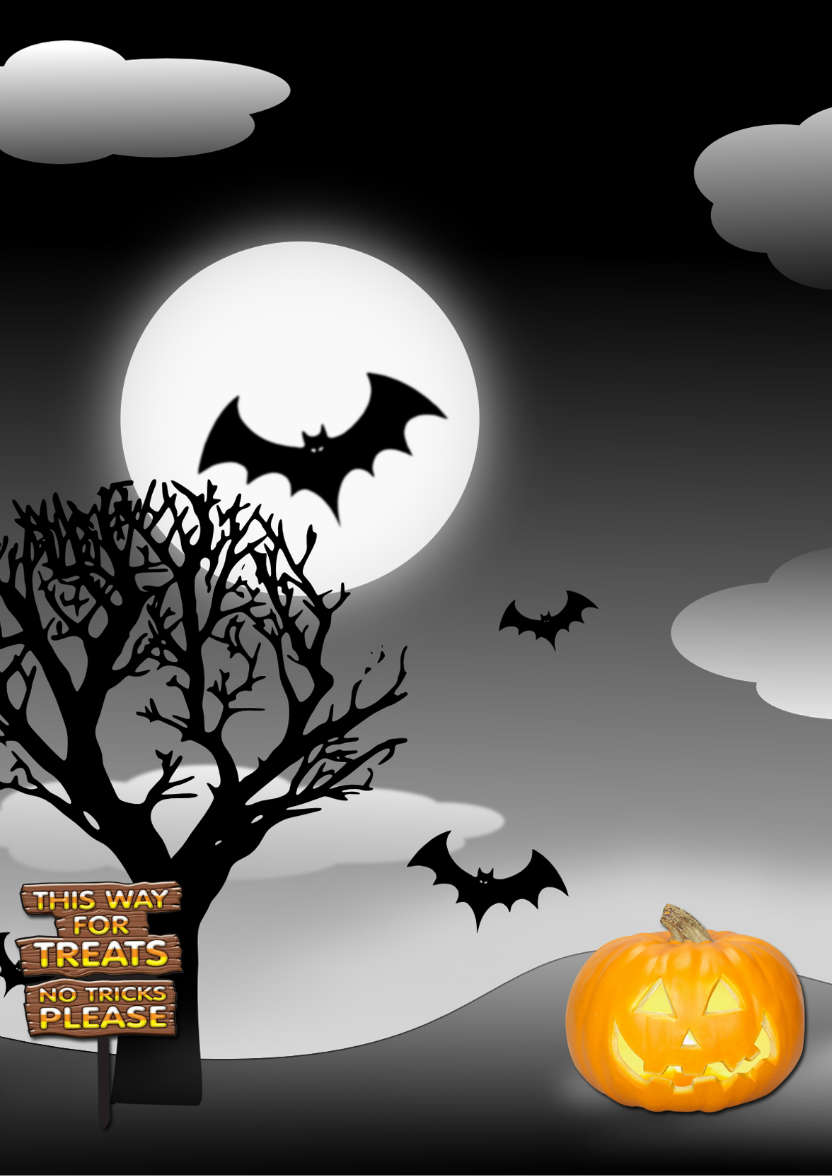 Trick or Treat Halloween Card/invitation - card made with Crafty Bob's Card Creator