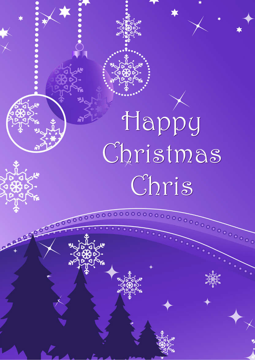 Christmas Tree Silhouette Scene - card made with Crafty Bob's Card Creator
