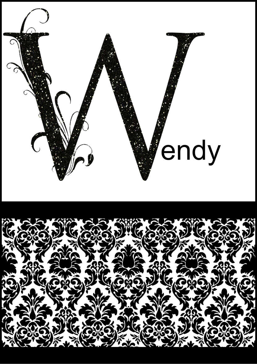 Damask Monogram Letter W Card - card made with Crafty Bob's Card Creator