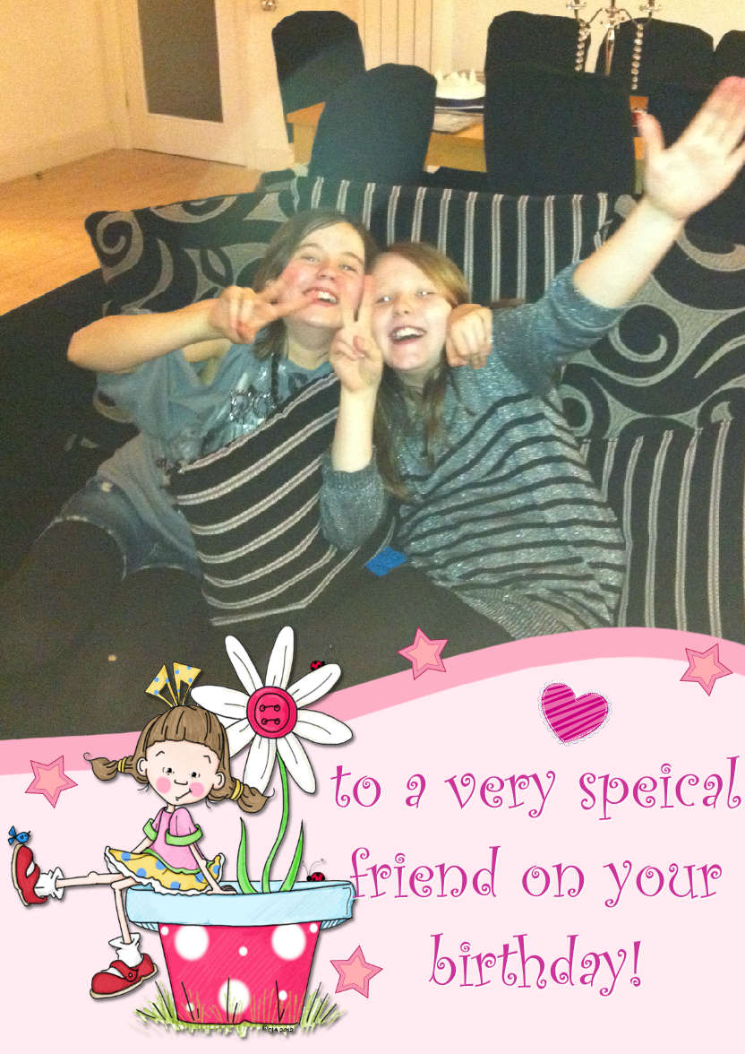 Pollys Flower Photo Card - card made with Crafty Bob's Card Creator