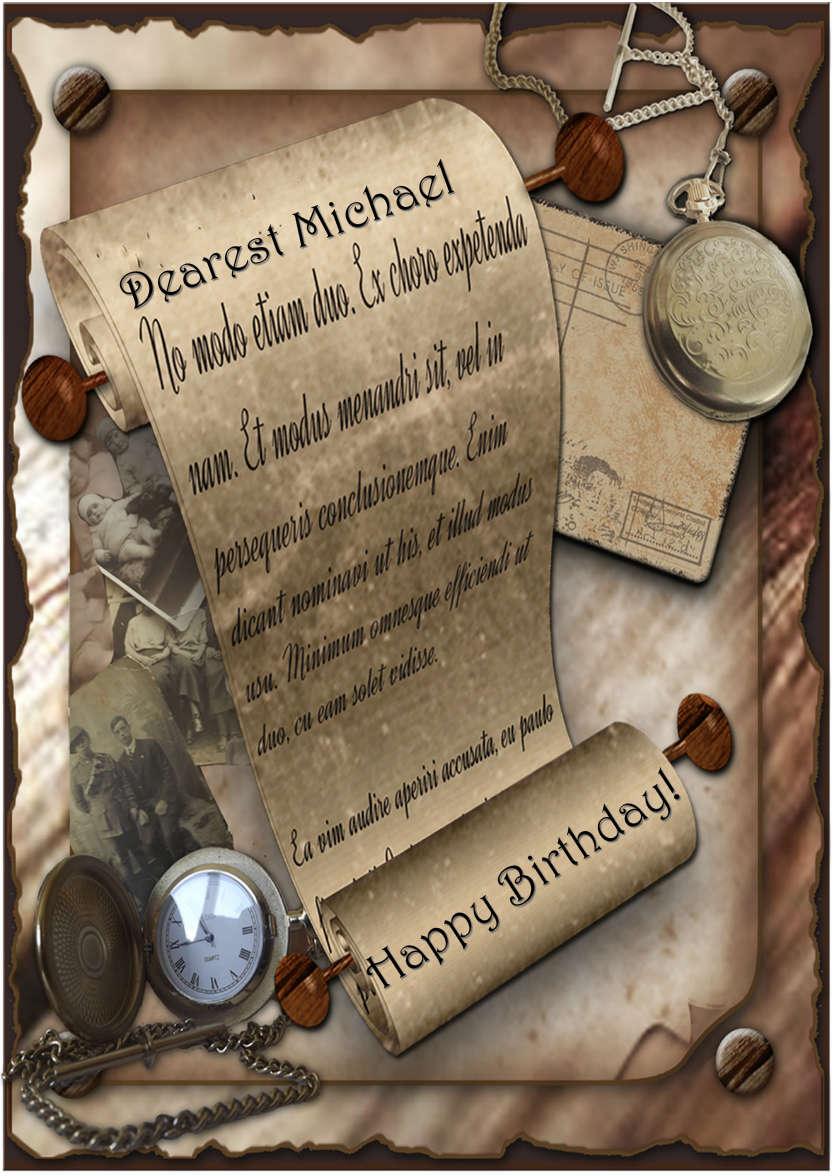 Vintage Scroll - card made with Crafty Bob's Card Creator