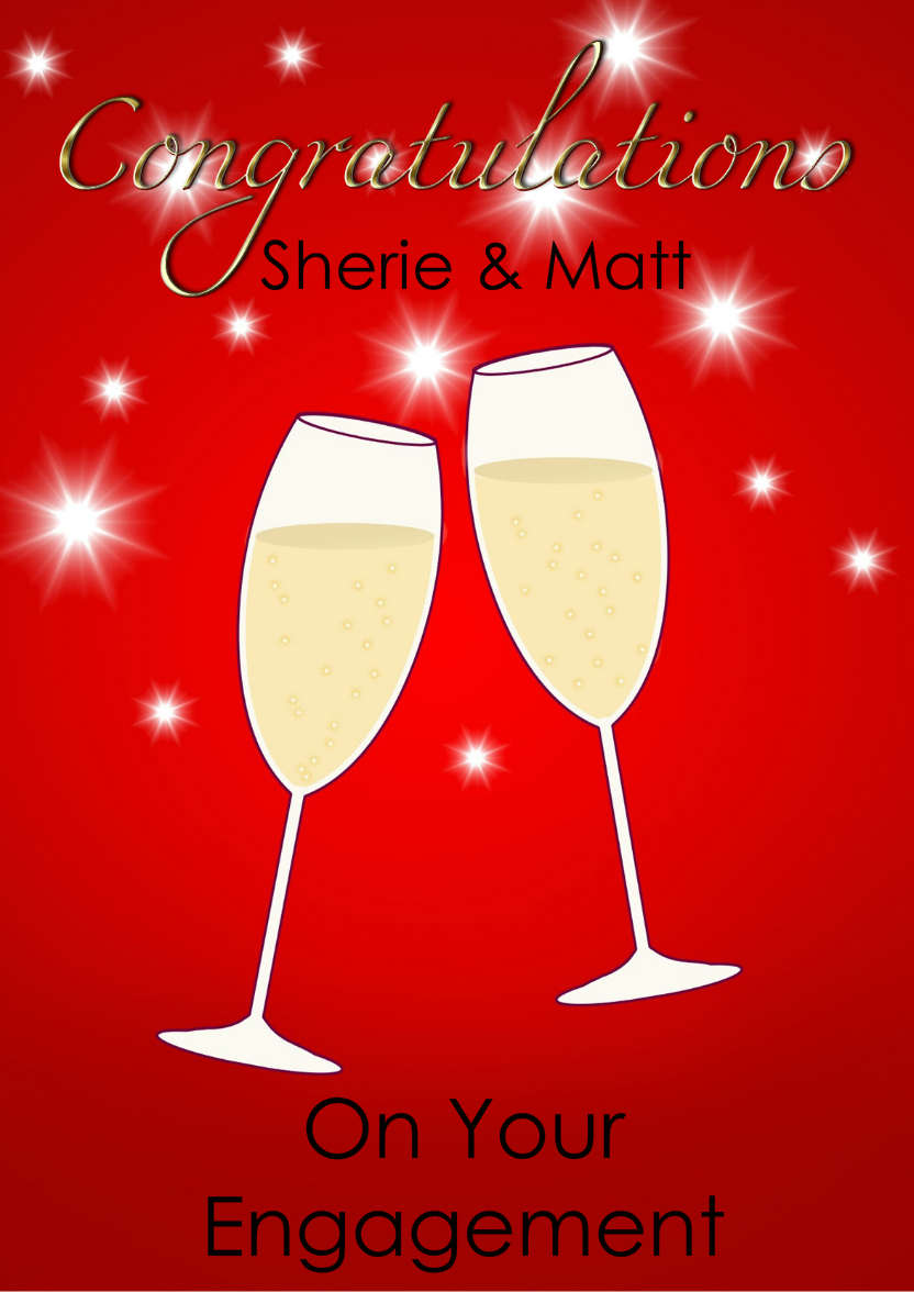 Congratulatons Champagne Glasses Card - card made with Crafty Bob's Card Creator