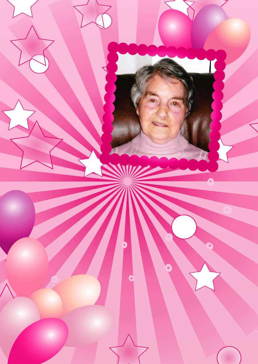 Birthday Balloons Aperture Card Front Pink - card made with Crafty Bob's Card Creator