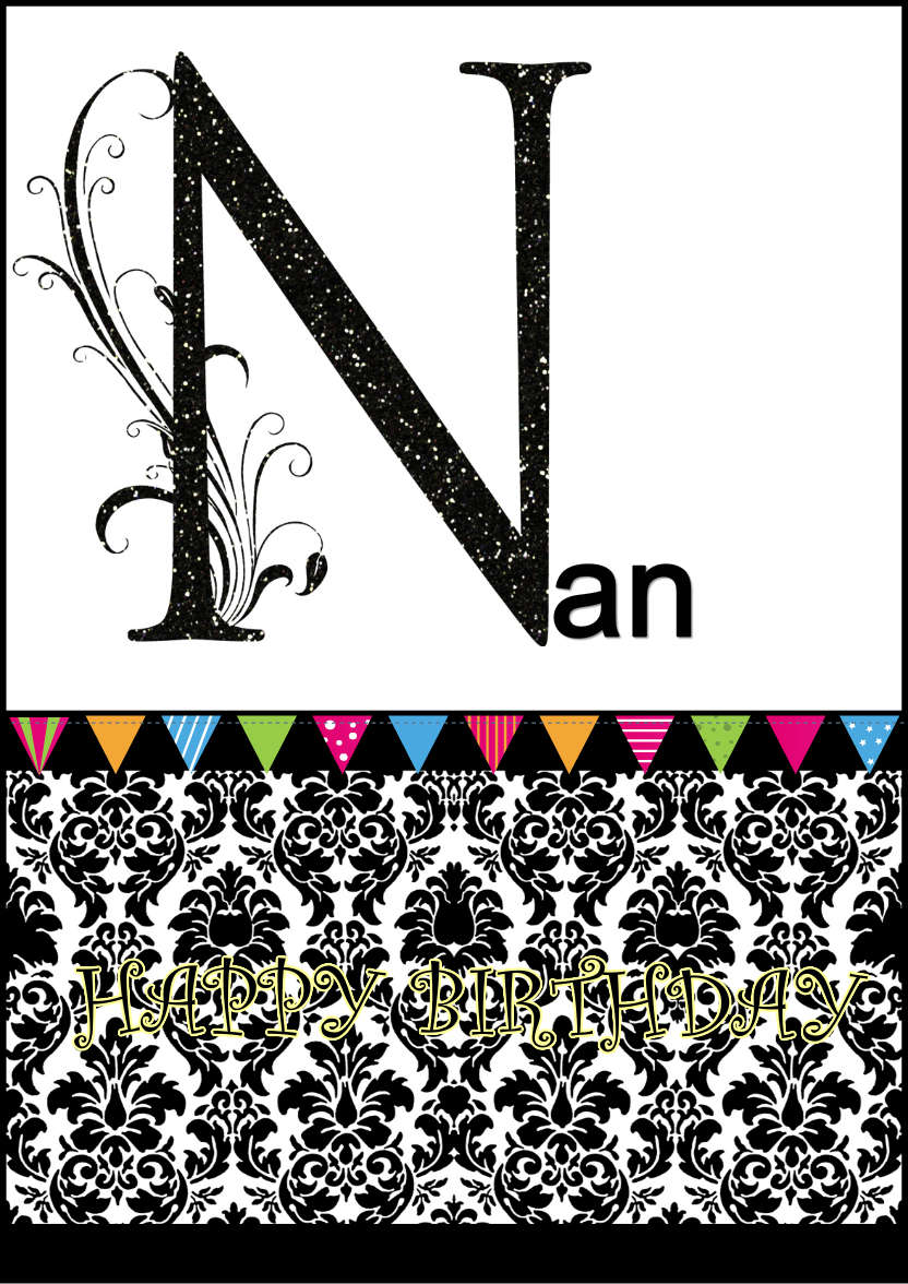 Damask Monogram Letter N Card - card made with Crafty Bob's Card Creator