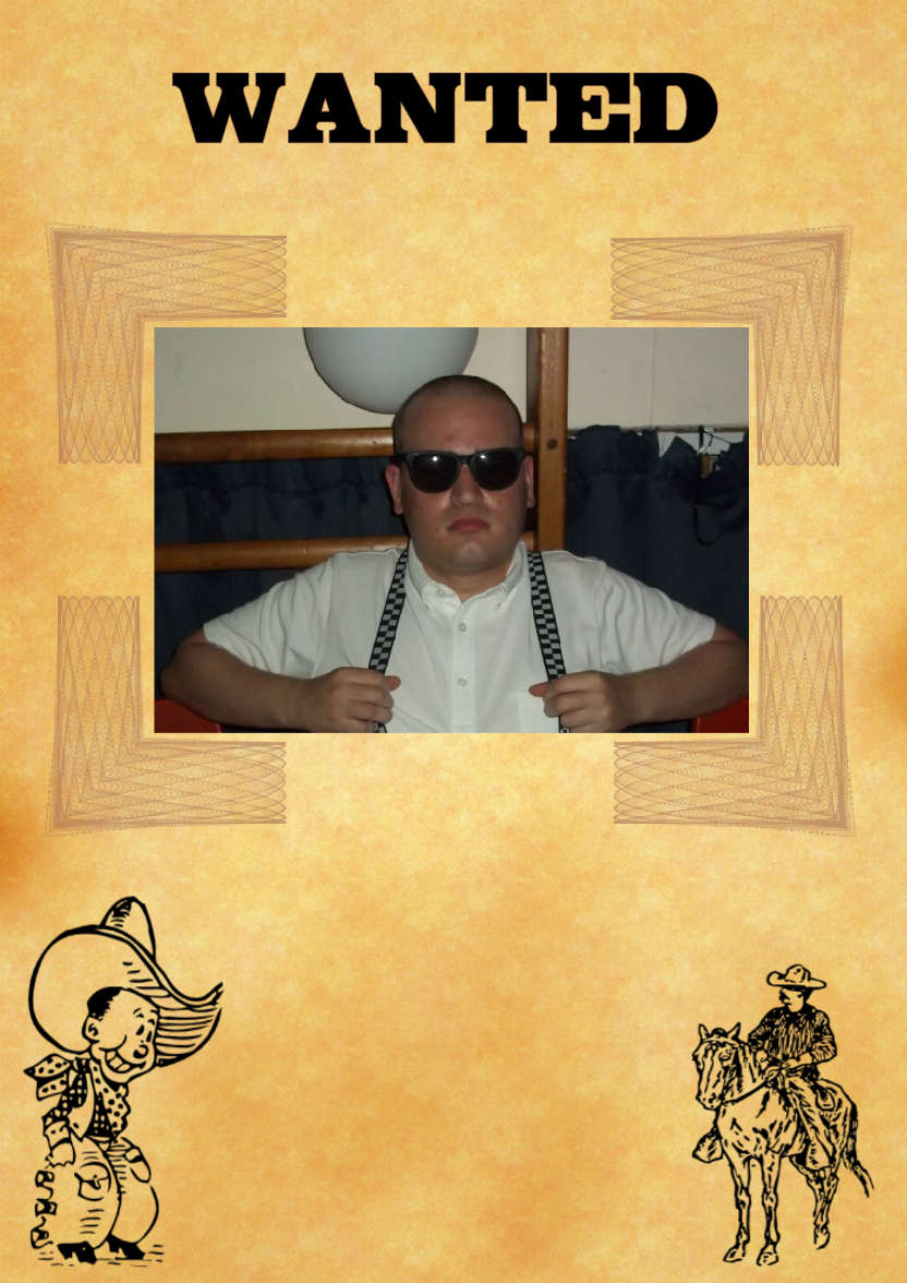 Wanted - card made with Crafty Bob's Card Creator