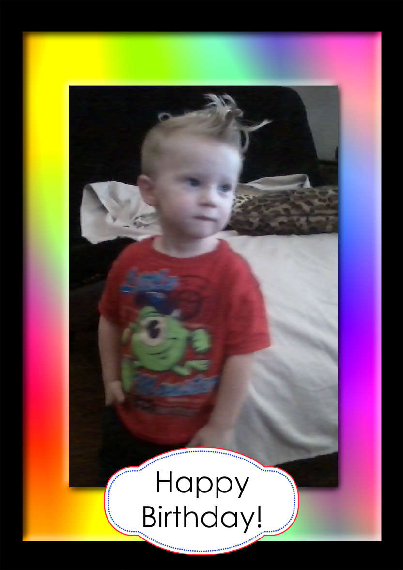 Bright Rainbow Frame Aperture Card - card made with Crafty Bob's Card Creator