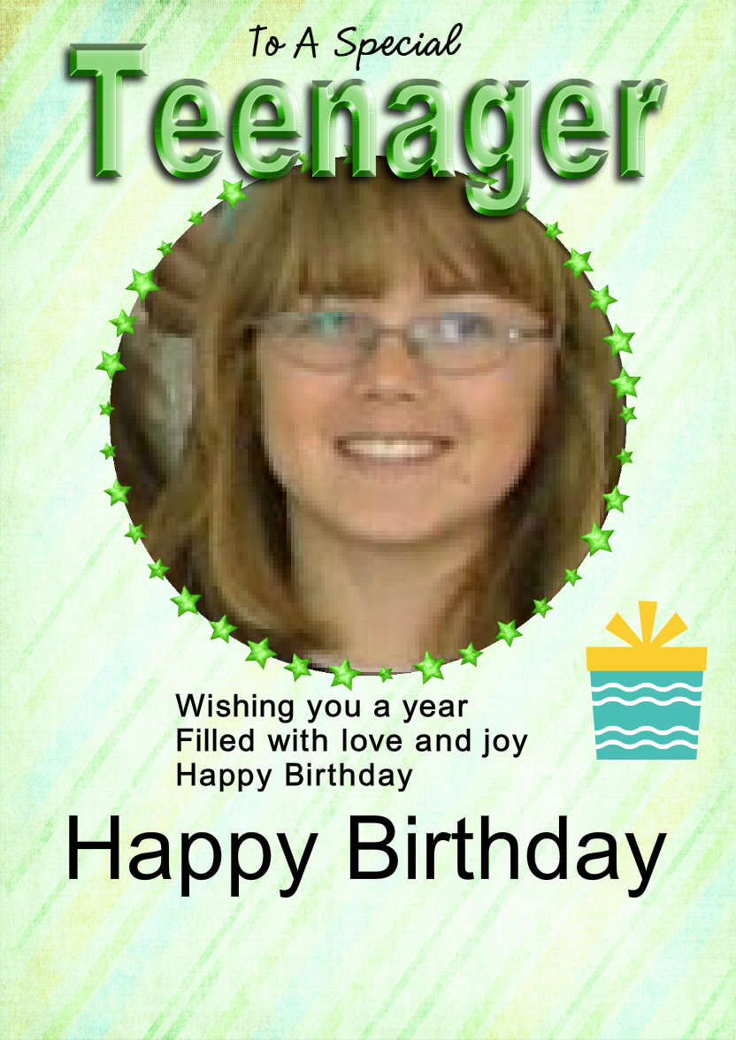 Special Teenager Card Boy - card made with Crafty Bob's Card Creator