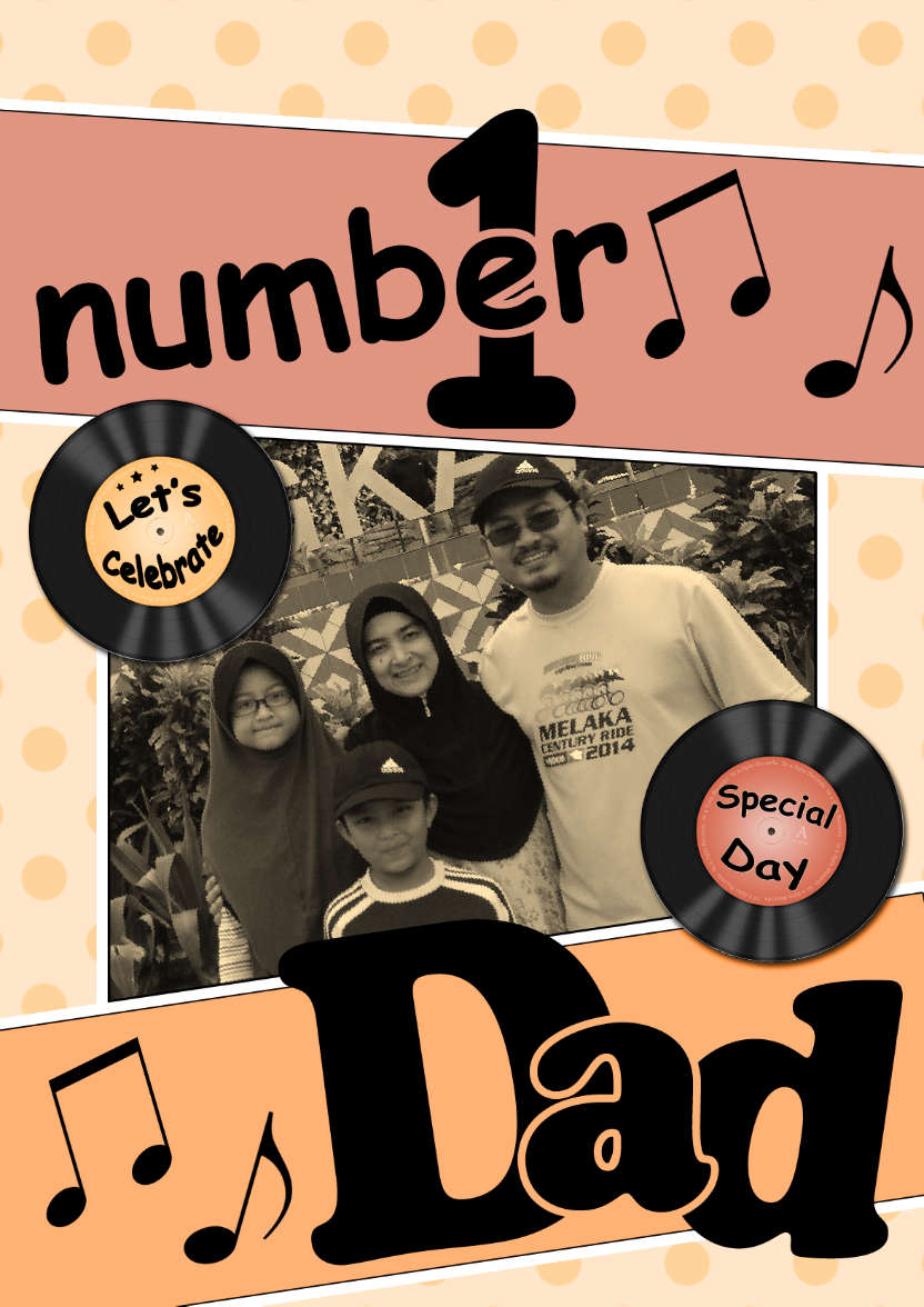 No 1 Dad Record Photo Upload Card - card made with Crafty Bob's Card Creator