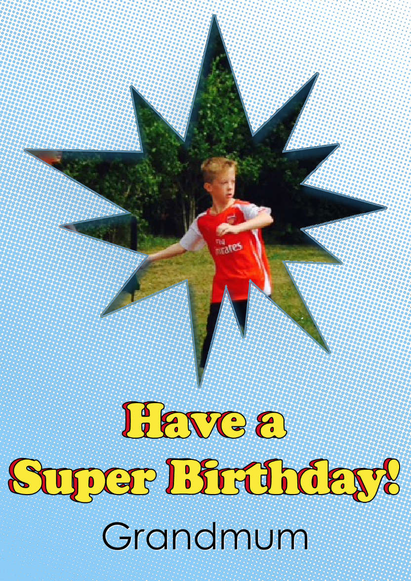 Super Birthday Photo Card - card made with Crafty Bob's Card Creator