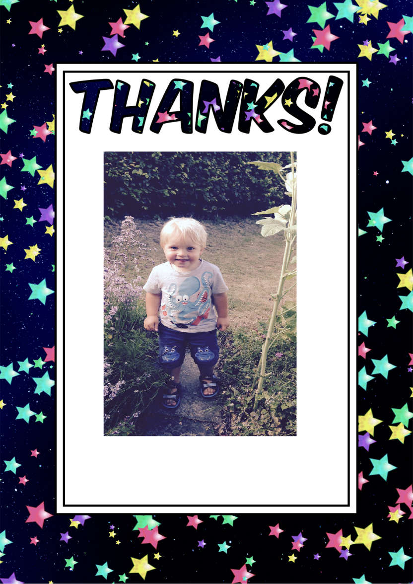 Thank You Stars Card Front - card made with Crafty Bob's Card Creator