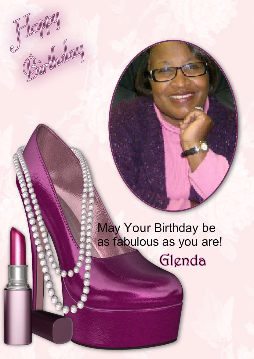 Magenta Shoe - Birthday Card - card made with Crafty Bob's Card Creator