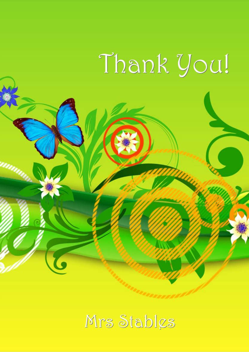 Butterfly Arrangement Thank You Card Front - card made with Crafty Bob's Card Creator
