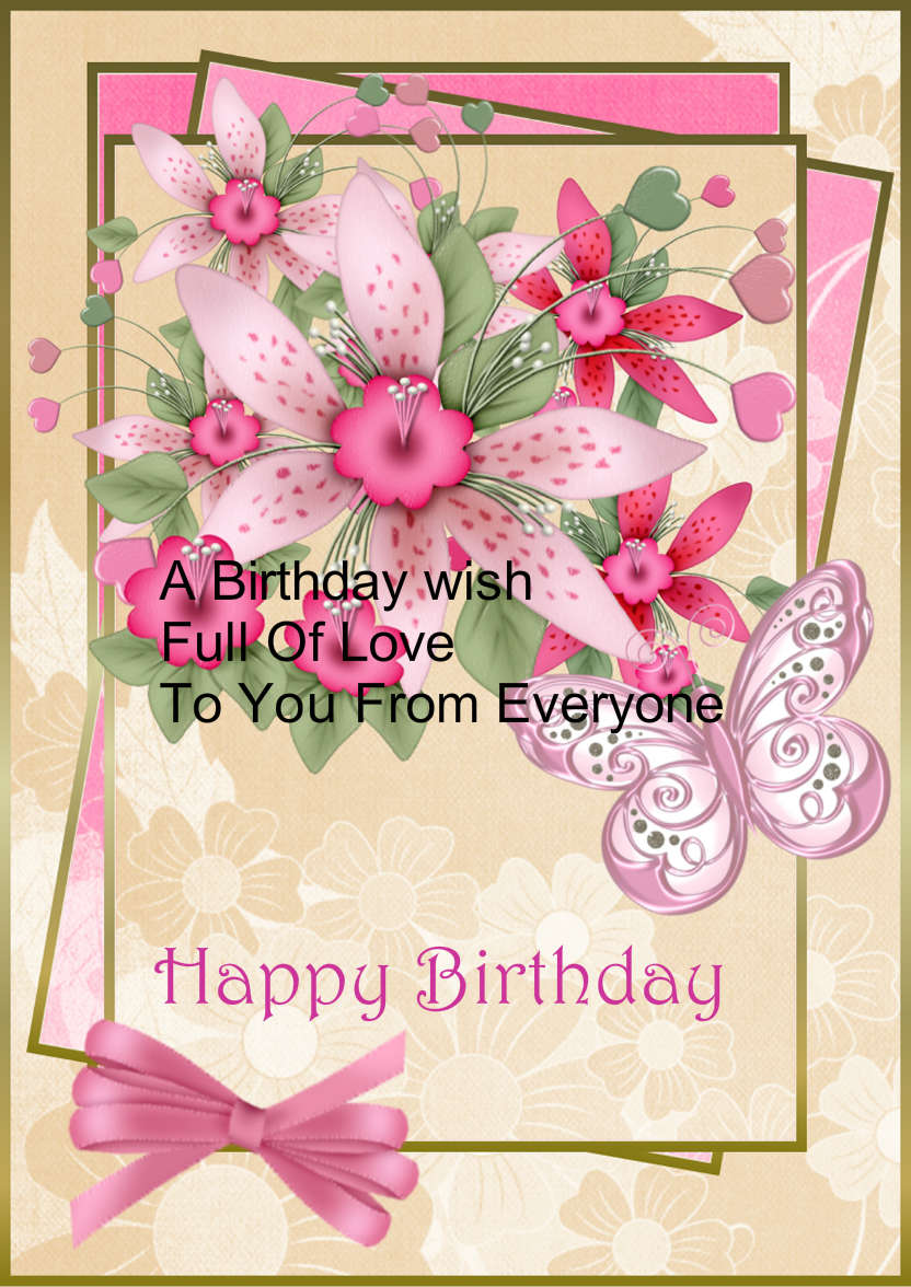 Floral Birthday - card made with Crafty Bob's Card Creator