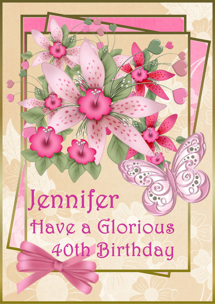 Floral Birthday - card made with Crafty Bob's Card Creator